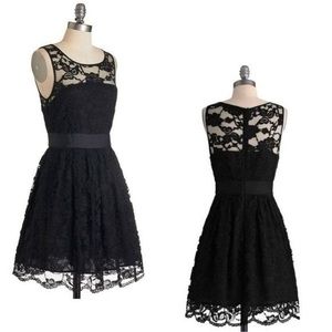 When the Night Comes lace fit and flare dress